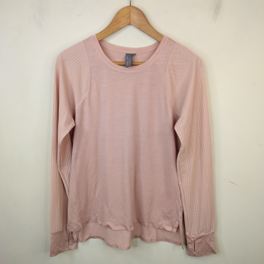 Sweaty Betty Breeze Merino Wool Long Sleeve Top Medium Thumb Holes Active